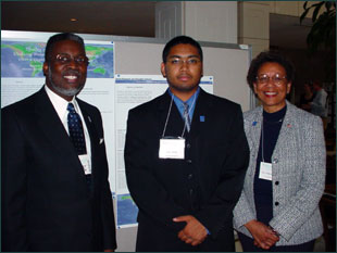 Dr. Burnim and Dr. Mahoney with student researcher Golar Newby
