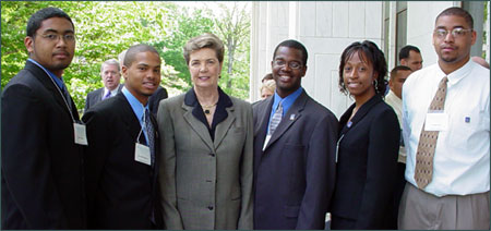ECSU Students with UNC President, Molly Corbett Broad